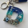 Ocean alphabet resin keychain. Made to order