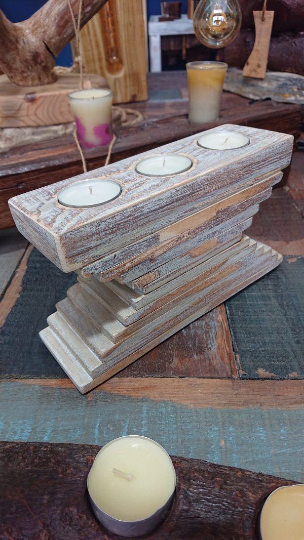 Unique stacked tealight candle holder